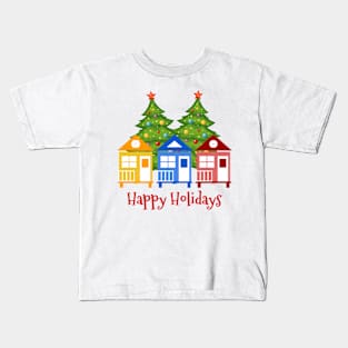 Tiny House Happy Holidays Kids T-Shirt